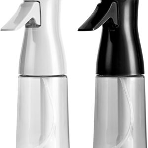 Continuous Spray Bottle for Hair – 2 Pack Ultra Fine Mist Water Sprayers (6.8 OZ) for Hairstyling, Cleaning, Plants, Pets, and Essential Oils