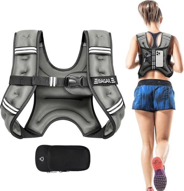 BAGAIL Weighted Vest – 5lbs to 30lbs Adjustable Weight Options,