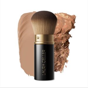 LAURA GELLER NEW YORK Retractable Airbrush Kabuki Brush – For Liquid, Cream & Powder Face Makeup – Soft Bristles, Aluminum Handle, Travel-Friendly