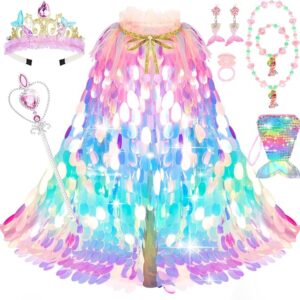 Dress Up Clothes Rainbow Mermaid Cape Kit