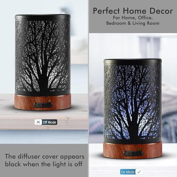 EQUSUPRO Essential Oil Diffuser – 150ml Ultrasonic Cool Mist Diffuser, Black Metal Aromatherapy Diffuser - Image 2