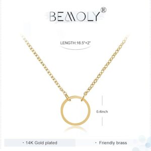 Befettly 14K gold filled dainty moon pendant necklace featuring hammered moon phases – celestial choker necklace for women, minimalist and elegant Image resources from Amazon