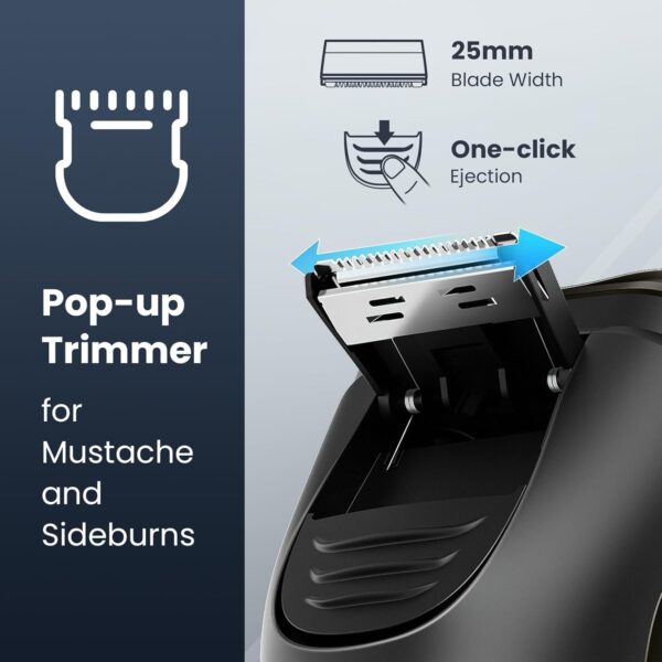 Electric Razor for Men Cordless, Waterproof Wet/Dry Rotary Shaver with Pop-up Trimmer - Image 3