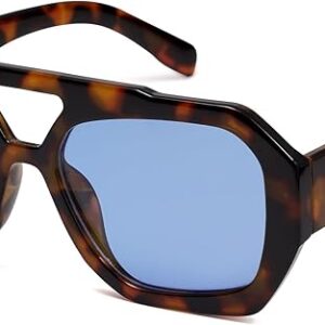 SOJOS hexagonal polarized aviator sunglasses with double bridge design – unisex fashion shades for men and women Image resources from Amazon