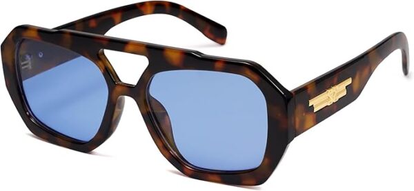 SOJOS hexagonal polarized aviator sunglasses with double bridge design – unisex fashion shades for men and women Image resources from Amazon