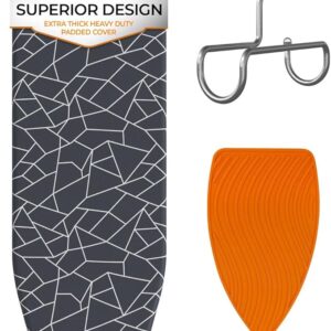 Bartnelli Ironing Board 13x43 – Adjustable Height, Folding Iron Board with Reinforced Steel Legs, 4-Layer Padding & Patent Space-Saving Design (BIBT-2110)