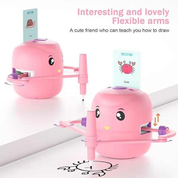 Smart Drawing Robot for Kids – Montessori Educational Toy with Voice Interaction, 16 Color Pens & 150 Learning Word Cards – Gift for Ages 5+ Boys & Girls - Image 5