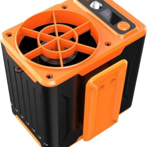 Portable clip-on waist fan with 4 speed settings and strong 10000RPM airflow for outdoor use, jobsites, and travel Image resources From Amazon
