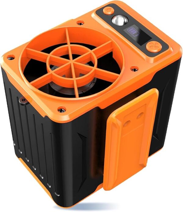 Portable clip-on waist fan with 4 speed settings and strong 10000RPM airflow for outdoor use, jobsites, and travel Image resources From Amazon