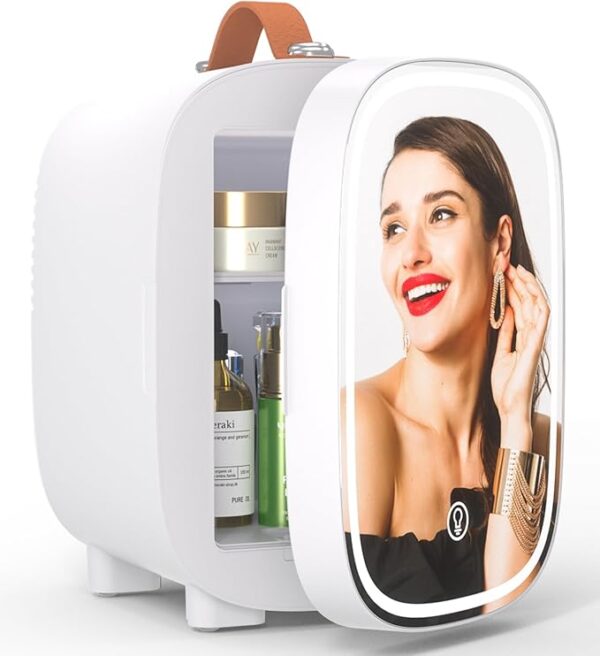 Mini Skincare Fridge – 4L Mirror Cooler & Warmer