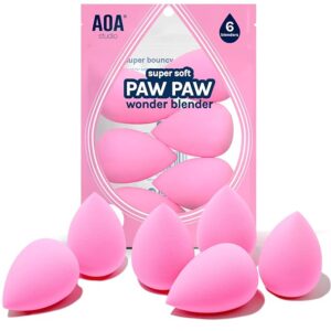 AOA Studio Collection 6-Piece Makeup Sponge Set – Latex-Free, High-Definition Beauty Blenders for Powder, Cream & Liquid Application, Super Soft Cosmetic Sponges