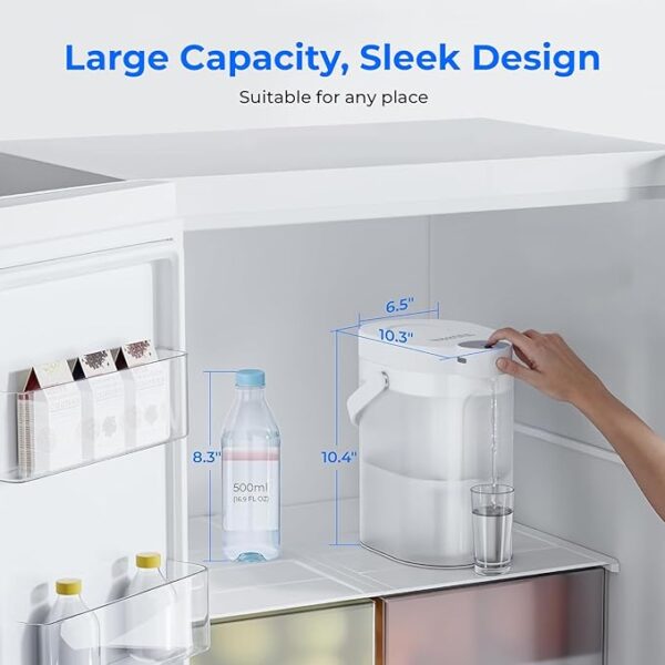 Rechargeable Water Filter Pitcher – Waterdrop FreshTaste 17-Cup Dispenser | Reduces Lead, Chlorine & Copper | Purifies & Softens Water, No TDS Removal - Image 2