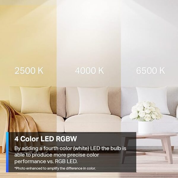 Tapo TP-Link Smart Light Bulbs (L530E, 4-Pack) – RGBW Color Changing, Dimmable, WiFi LED Bulbs Compatible with Alexa & Google Home - Image 2