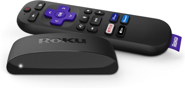 Roku Express 4K+ streaming device with voice remote – 4K HDR streaming and access to free and live TV channels Image resources from Amazon