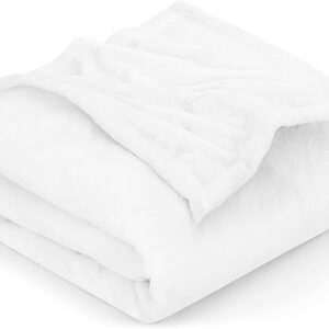 Utopia Bedding White Fleece Blanket California King Size – 300GSM Soft Anti-Static Microfiber Bed Blanket for Cozy and Luxurious Comfort (102x96 Inch)