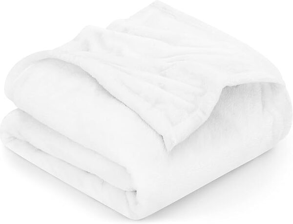 Utopia Bedding White Fleece Blanket California King Size – 300GSM Soft Anti-Static Microfiber Bed Blanket for Cozy and Luxurious Comfort (102x96 Inch)