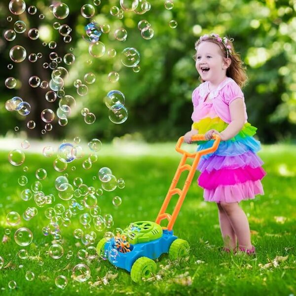 Lydaz Bubble Lawn Mower for Toddlers Ages 1-3 – Outdoor Bubble Machine Toy for Boys – Push Garden Toy for Summer, Easter & Birthday Gifts - Image 2