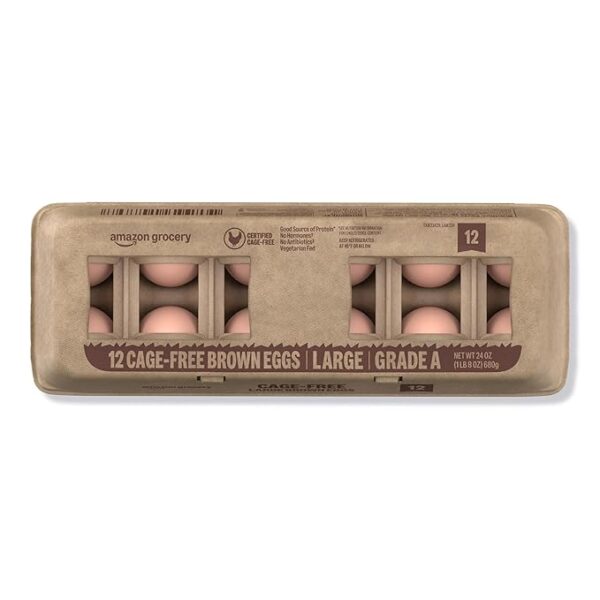Amazon Grocery Cage-Free Large Brown Eggs – Grade A, 1 Dozen (Previously Amazon Fresh) - Image 3