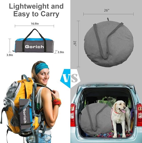 Gorich Beach Tent Sun Shelter with UPF 50+ UV Protection – Easy Setup Portable Beach Shade Tent for 3–10 People - Image 4