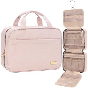NISHEL Hanging Toiletry Bag for Women – Travel Organizer for Toiletries & Makeup – Medium, Pink