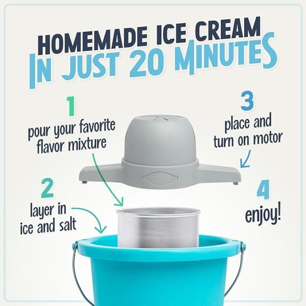 Nostalgia Electric Ice Cream Maker – 4 Quart Old-Fashioned Soft Serve Machine, Makes Frozen Yogurt & Gelato Fas - Image 2