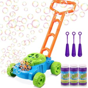 Lydaz Bubble Lawn Mower toy for toddlers ages 1–3 – colorful outdoor push toy with bubbles, perfect for summer garden play and toddler gifts