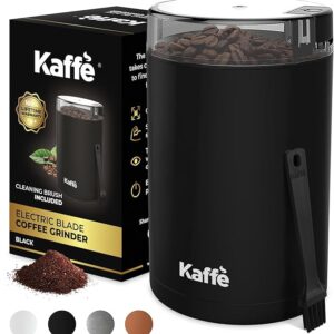 Kaffe One-Touch Electric Coffee Grinder (3 oz) – Easy On/Off Coffee Bean Grinder with Cleaning Brush, Makes Up to 12 Cups, Black