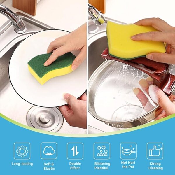AIDEA Kitchen Sponges – 24 Pack Heavy Duty Dish Scrubbers for Home & Kitchen - Image 3