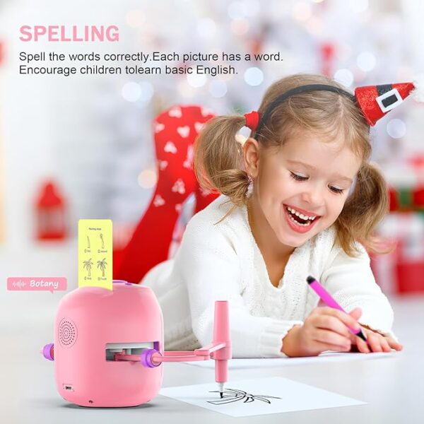 Smart Drawing Robot for Kids – Montessori Educational Toy with Voice Interaction, 16 Color Pens & 150 Learning Word Cards – Gift for Ages 5+ Boys & Girls - Image 4