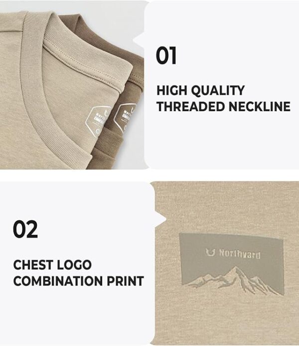 NORTHYARD Men's Heavyweight Cotton T-Shirts – Crewneck Short Sleeve Casual Fashion Tee - Image 3
