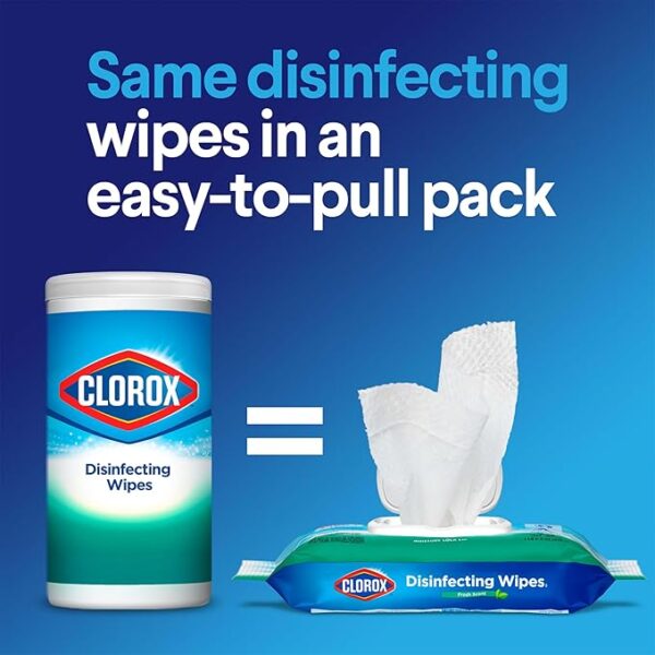 Clorox Disinfecting Wipes, Bleach-Free, Fresh Scent, 75 Count (Pack of 3) – Moisture Seal Lid, Household Cleaning Essentials - Image 3