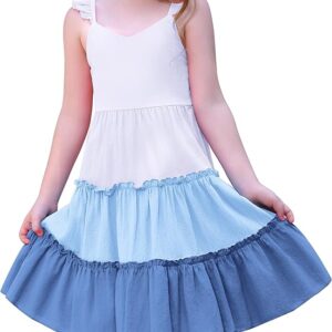 FYMNSI toddler girls rainbow skater dress – colorful twirly sundress for back to school, beach, and casual summer tea parties Image rsources from Amazon