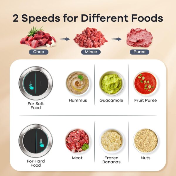 GANIZA 450W Food Chopper with Meat Grinder – 2 Bowls - Image 6