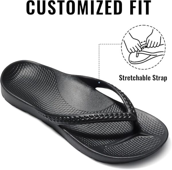 Litfun Women's Arch Support Flip Flops – Orthopedic Thong Sandals for Plantar Fasciitis, Lightweight & Non-Slip Summer Beach Slides - Image 3