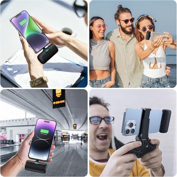 Small Portable Charger for iPhone,Upgraded 5000mAh PD Fast Charging Power Bank,Mini Battery Pack Backup Charger Compatible with iPhone 14/14 Pro Max/13/13 Pro/12 Pro/11/XS/XR/X/8/7/6 etc-Black - Image 3