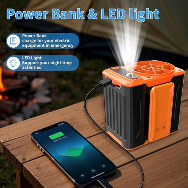 Portable Waist Fan – 10000RPM Clip-On Belt Fan with 4 Speeds & 24H Runtime for Outdoor Use - Image 3