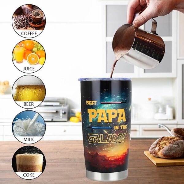 20oz Papa Tumbler – Best Dad Gift from Grandkids, Daughter, or Son – Birthday, Father’s Day, Christmas, Anniversary or Valentine’s Gift for Him - Image 3
