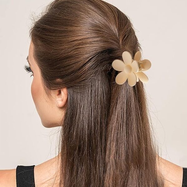 8PCS Flower Hair Claw Clips for Women – Non-Slip Neutral Color Hair Accessories for Thick Hair, Variety Pack for Girls - Image 3
