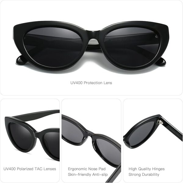 ZENOTTIC Trendy Polarized Women’s Sunglasses – Retro Cat Eye Shades with UV400 Protection for Stylish Summer Sunwear - Image 3