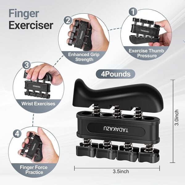 Grip Strength Trainer Kit – 5-Pack Hand & Forearm Exercisers with Adjustable Resistance, Finger Strengthener, Grip Tester for Muscle Building & Rehab - Image 4