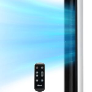 LEVOIT 36-inch bladeless tower fan in white with remote control, 5 speeds, 4 modes, 90° oscillation, and quiet operation for bedroom or office use Imge resources From Amazon