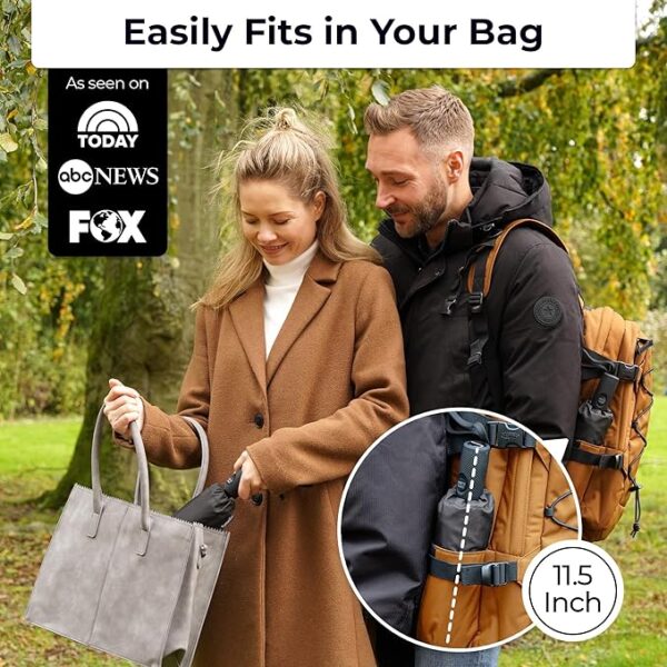 TUMELLA Strong Windproof Travel Umbrella – Compact, Lightweight, Auto Open/Close, Premium Grip, Fits in Bag or Car - Image 2