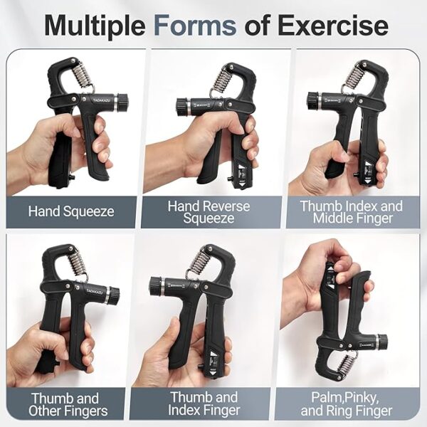 Grip Strength Trainer Kit – 5-Pack Hand & Forearm Exercisers with Adjustable Resistance, Finger Strengthener, Grip Tester for Muscle Building & Rehab - Image 5