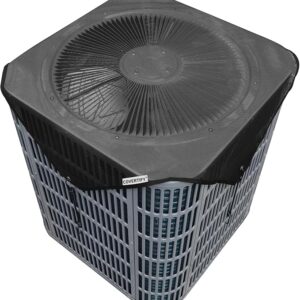 36 x 36 mesh AC unit cover protecting central air conditioner from debris and weather outdoors Image source: Amazon