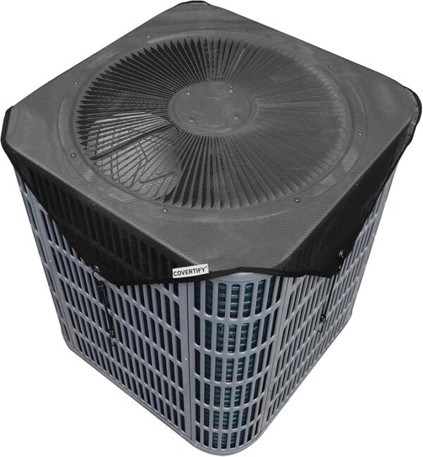 36 x 36 mesh AC unit cover protecting central air conditioner from debris and weather outdoors Image source: Amazon