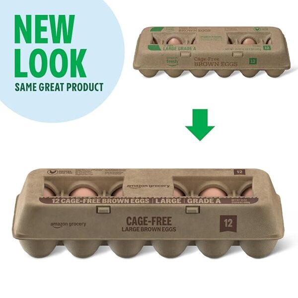 Amazon Grocery Cage-Free Large Brown Eggs – Grade A, 1 Dozen (Previously Amazon Fresh) - Image 2