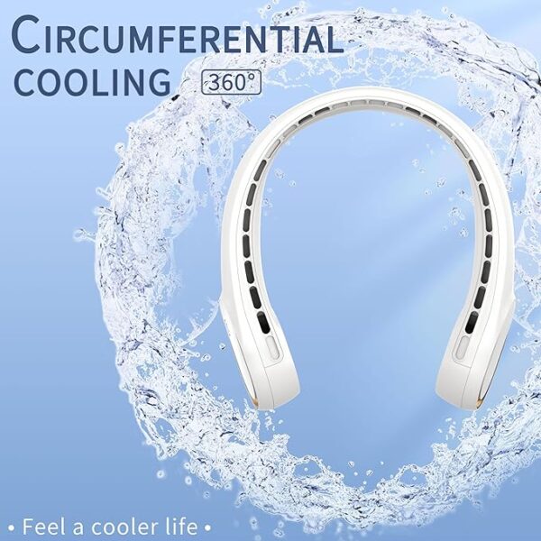 FrSara Portable Neck Fan – 5200mAh Personal Wearable Fan with 360° Cooling & Strong Airflow - Image 4