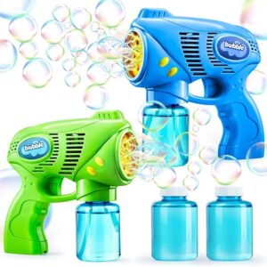 JOYIN 2-pack kids bubble guns with refill bottles – fun summer outdoor toy for toddlers and kids ages 1–8, ideal for parties, birthdays, and Easter gifts