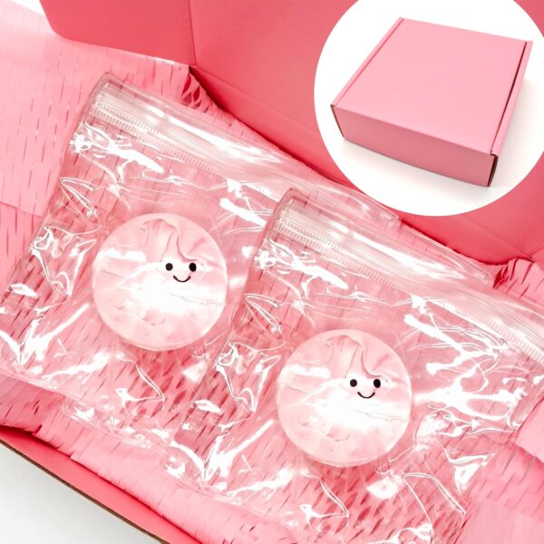 2-pack crystal clear squishy stress relief balls with sticky glossy surface and cute smiling face design – sensory fidget toys for adults and kids Image resources from Amazon