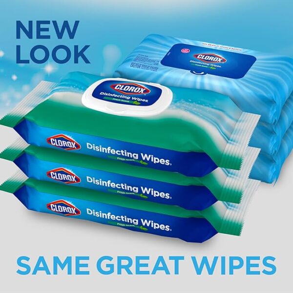 Clorox Disinfecting Wipes, Bleach-Free, Fresh Scent, 75 Count (Pack of 3) – Moisture Seal Lid, Household Cleaning Essentials - Image 2